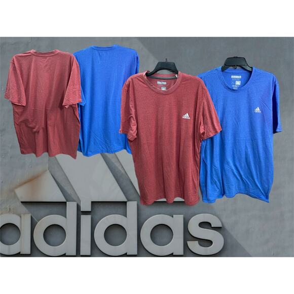 Adidas Mens Aeroready Short Sleeve Training Shirt Size XL Red and Blue bundle - Picture 1 of 7